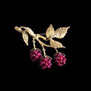 Raspberry Brooch Pin   Michael Michaud Jewelry  