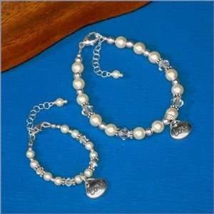  Pearl Love Mommy and Baby Bracelet Set (Size4 inches (0 