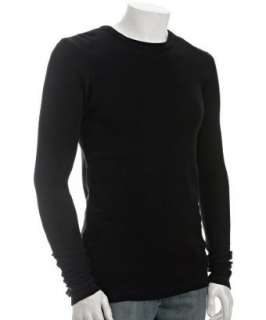 Alternative Apparel black thermal crewneck t shirt   