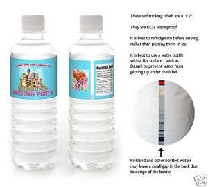 CANDYLAND Birthday Party Favor WATER BOTTLE LABELS  