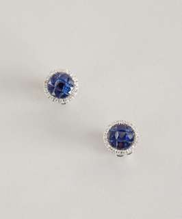 Armadani sapphire and diamond Illusion post earrings   up to 