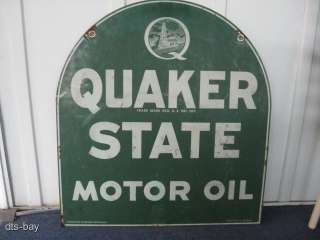 Big Heavy Metal 2 Sided Quaker State Motor Oil Advertising Sign