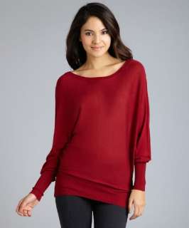 Cris dark red cashmere blend dolman sleeve sweater