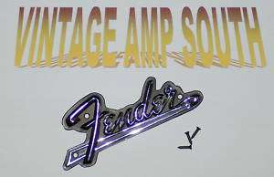 Original Fender Blackface Metal Amp Logo With Tail  