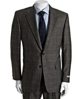 Hickey Freeman grey glen plaid super 130s wool 2 button Madison suit 