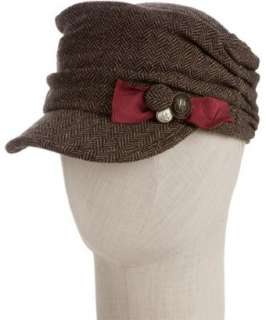 Grace Hats brown herringbone wool blend Ashton newsboy cap   