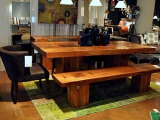 RUSTIC 82in SOLID ACACIA WOOD SLAB DINING ROOM TABLE  