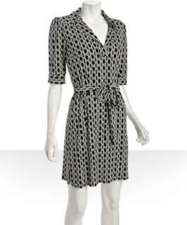 Laundry by Shelli Segal black and white trellis print jersey 