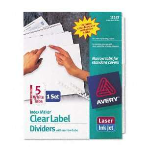 Avery® Index Maker Clear Label Dividers, Narrow Tabs, Letter, White 