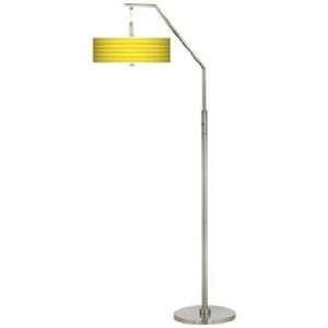    Vivid Yellow Stripes Giclee Arc Floor Lamp