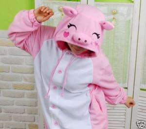 KIGURUMI Animal Pajamas Fancy Dress Costume Pink Pig  