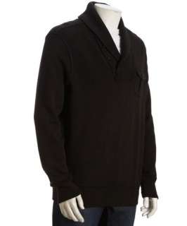 POLO Ralph Lauren black cotton blend shawl collar long sleeve 
