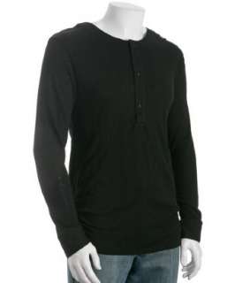 Corpus black cotton henley shirt  BLUEFLY up to 70% off designer 