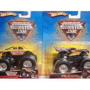 Hot Wheels Monster Jam War Wizard & Wrecking Crew Set of 2 Trucks 1/64