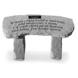  Garden Stone Memorial Bench: If tears could(Engravable 