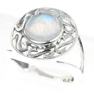   925 Sterling Silver RAINBOW MOONSTONE Ring, Size 8.25, 6.06g Jewelry