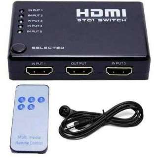 PORT HDMI Switch Switcher Selector Hub + Remote 1080p  