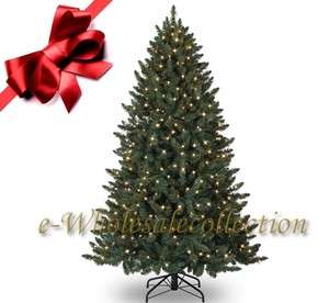 CLEAR LIGHTS PRE LIT ARTIFICIAL FAKE SPRUCE X MAS TREE 8FT  