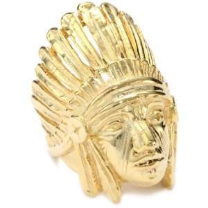   Juan Native American 14kt Vermeil Chief Ring, Size 6 Jewelry