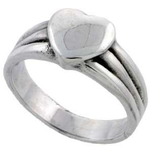  Sterling Silver Heart Ring (Available in Sizes 6 to 13 
