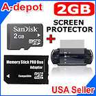   2GB Memory Stick MS Pro Duo + Screen Protector For Sony PSP 1000 2000