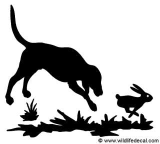 Rabbit And Dog Decal, Truck Window Hunting Stickers 6  