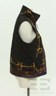 Lauren Ralph Lauren Purple And Black Reversible Quilted Vest Size M 