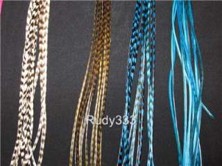 Feather Hair Extensions 100% REAL Natural Long WHITING Thin Bright 