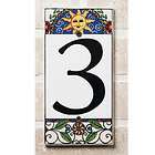 House Numbers 3 x 6 CERAMIC TILE Flowers Floral