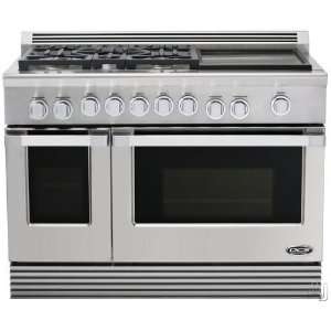    Dual Fuel Gas Range With Griddle Stainless Steel Liquid Appliances