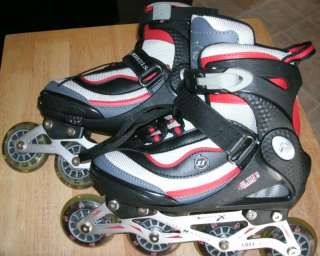 Ultra Wheels In Line SkatesKids Roller Blades Black and Red Size 1 