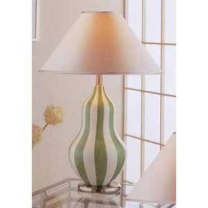  Parfait Green Striped Table Lamp