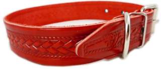 Tooled Leather Dog Collar Rich Pattern Texture Large  