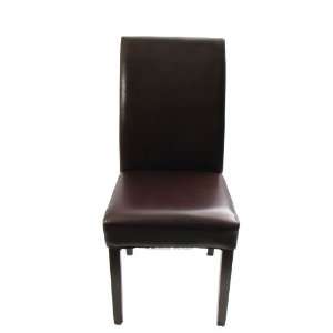  Parson Dining Chair   Brown Leather Set of 6