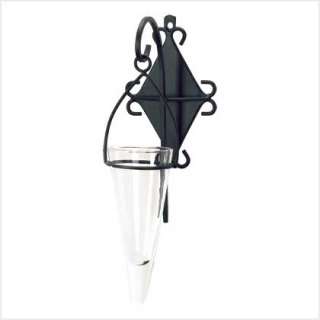 WROUGHT IRON HANGING SCONCE PENDANT WALL FLOWER VASE  
