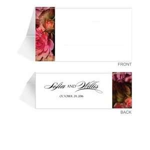  130 Personalized Place Cards   Rubenesque Roses & Black 