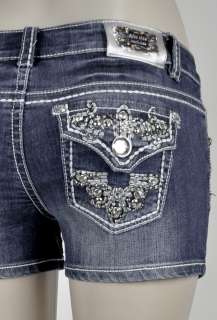 Miss Chic Jean Shorts With a Jeweled Design SZ S M L  
