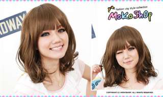 Moko Japan Cosplay Ayumi Light Brown Short Curly Wig  