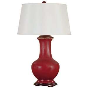    Ruby Red Antique Finish Porcelain Table Lamp