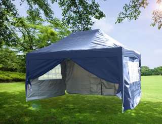   Easy Set Pop Up Party Tent Canopy Gazebo Navy Blue Waterproof  