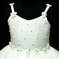 White Christening Event Party Flower Girls Dresses 4 5Y  
