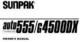 Sunpak 555 G4500DX Owners Manual on CD  