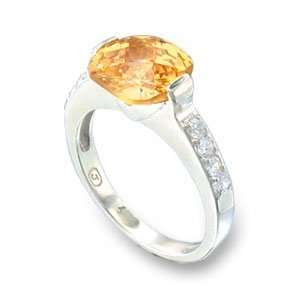  WomensChampagne Cubic Zirconia Ring, 43310, Size 5 10 Jewelry