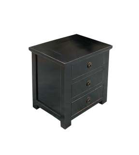 line black lacquer three drawers end table nightstand cabinet w457