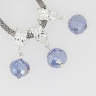 Tanzanite Crystal Faceted Bead Fit Charm Bracelet 10x  
