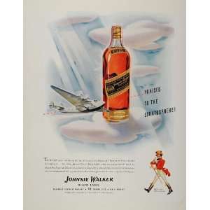  1943 Ad Johnnie Walker Scotch Whisky Whiskey Pan Am 