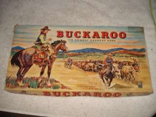 VINTAGE 1950s BUCKAROO THE COWBOY ROUND UP BOARD GAME  