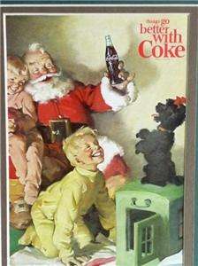   Go Better With COKE  Coca Cola Color Sunblom Santa Ad  Matted  