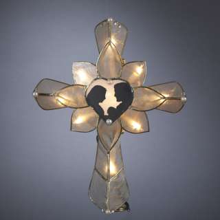 10.5 LIGHTED CROSS WITH HEART CHRISTMAS TREE TOPPER  