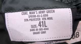 Size 41 Long Exc US Army Class A Dress Green Uniform Jacket Coat Serge 